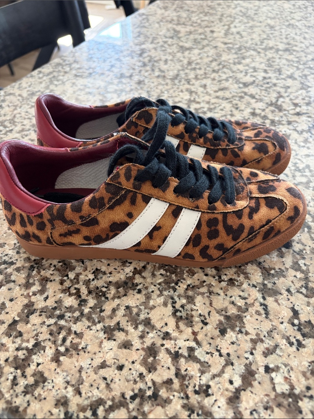 Steve Madden Leopard Print Casual Sneakers with White Stripes